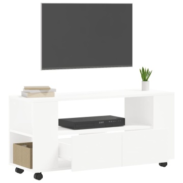 Comodă TV, alb, 102x34,5x43 cm, lemn prelucrat - Img 4