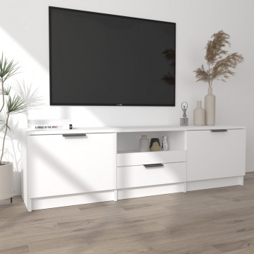 Comodă TV, alb, 140x35x40 cm, lemn prelucrat - Img 3