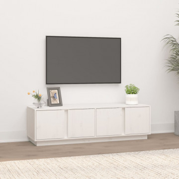 Comodă TV, alb, 140x40x40 cm, lemn masiv de pin - Img 1