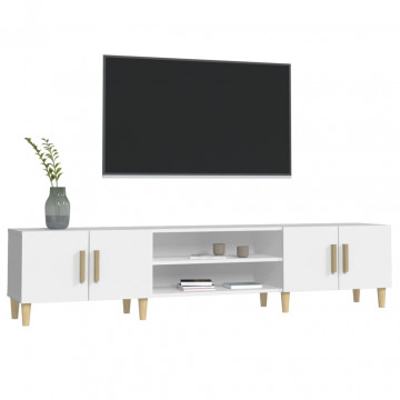 Comodă TV, alb, 180x31,5x40 cm, lemn prelucrat - Img 4