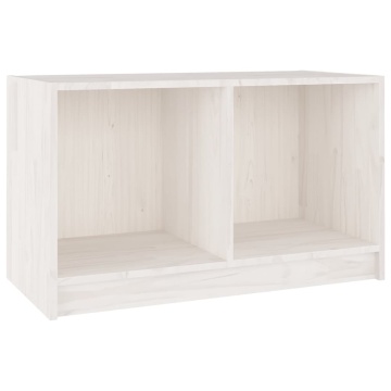 Comodă TV, alb, 70x33x42 cm, lemn masiv de pin - Img 2