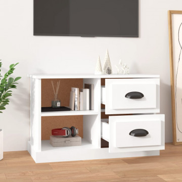 Comodă TV, alb, 73x35,5x47,5 cm, lemn prelucrat - Img 3