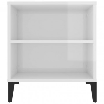 Comodă TV, alb extralucios, 102x44,5x50 cm, lemn prelucrat - Img 7