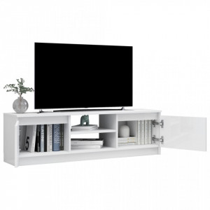 Comodă TV, alb extralucios, 120 x 30 x 35,5 cm, PAL - Img 8