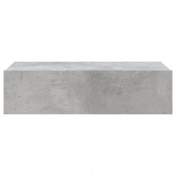 Comodă TV cu lumini LED, gri beton, 60x35x15,5 cm - Img 7