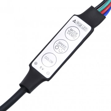 Comodă TV cu lumini LED, gri sonoma, 120x35x40 cm - Img 7