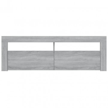 Comodă TV cu lumini LED, gri sonoma, 120x35x40 cm - Img 8
