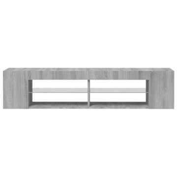 Comodă TV cu lumini LED, gri sonoma, 135x39x30 cm - Img 4