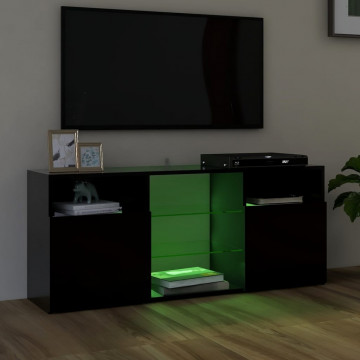 Comodă TV cu lumini LED, negru, 120x30x50 cm - Img 4
