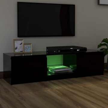 Comodă TV cu lumini LED, negru, 140x40x35,5 cm - Img 7