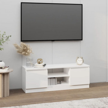 Comodă TV cu ușă, alb, 102x30x36 cm - Img 1