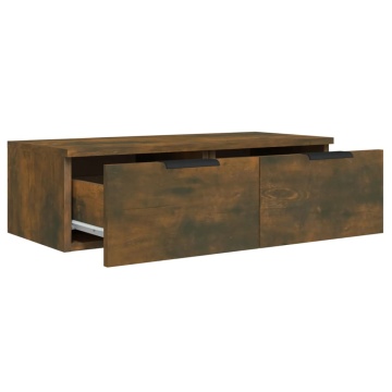 Comodă TV de perete, stejar fumuriu, 68x30x20 cm lemn prelucrat - Img 5