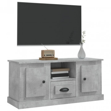 Comodă TV, gri beton, 100x35,5x45 cm, lemn prelucrat - Img 4