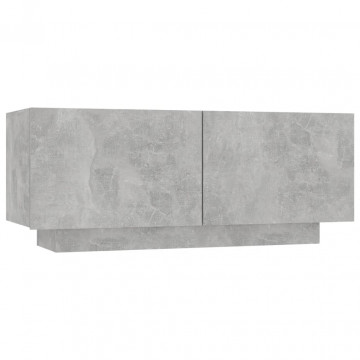 Comodă TV, gri beton, 100x35x40 cm, PAL - Img 2