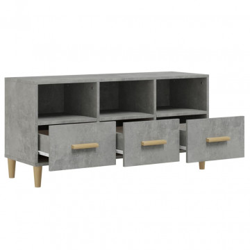 Comodă TV, gri beton, 102x36x50 cm, lemn compozit - Img 6