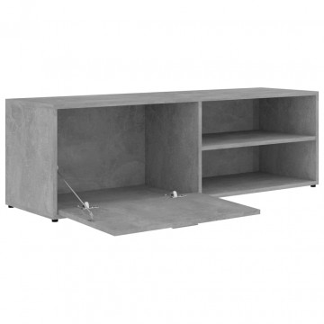 Comodă TV, gri beton, 120x34x37 cm, lemn prelucrat - Img 5