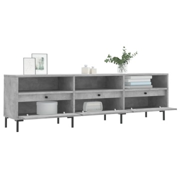 Comodă TV, gri beton, 150x30x44,5 cm, lemn prelucrat - Img 4