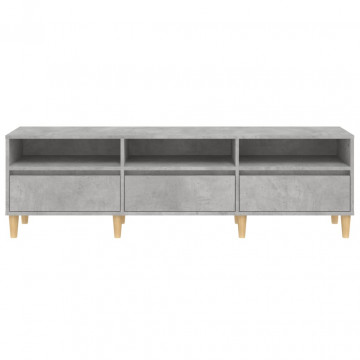 Comodă TV, gri beton, 150x30x44,5 cm, lemn prelucrat - Img 5