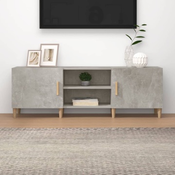 Comodă TV, gri beton, 150x30x50 cm, lemn compozit - Img 1