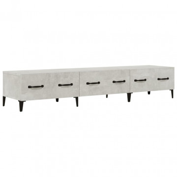 Comodă TV, gri beton, 150x34,5x30 cm, lemn prelucrat - Img 2
