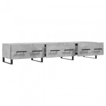 Comodă TV, gri beton, 150x36x30 cm, lemn prelucrat - Img 5