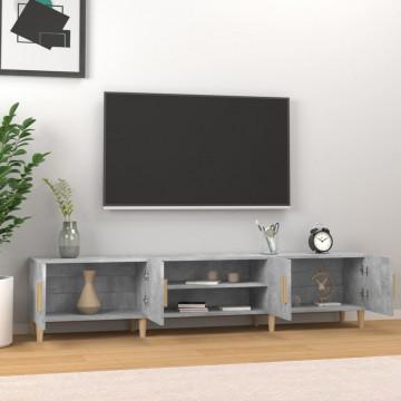 Comodă TV, gri beton, 180x31,5x40 cm, lemn prelucrat - Img 3