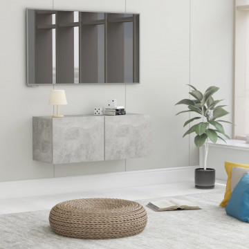 Comodă TV, gri beton, 80 x 30 x 30 cm, PAL - Img 1