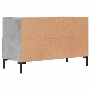 Comodă TV, gri beton, 80x36x50 cm, lemn compozit - Img 7