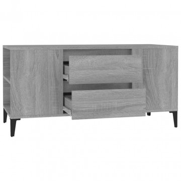 Comodă TV, gri sonoma, 102x44,5x50 cm, lemn prelucrat - Img 6