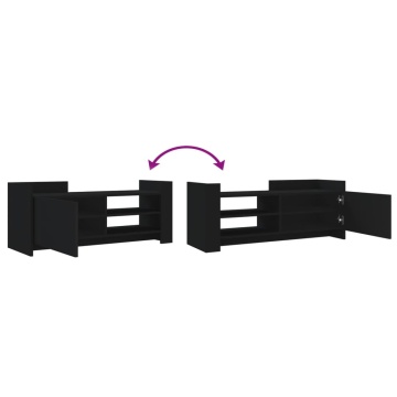 Comodă TV, negru, 100x35x40 cm, lemn prelucrat - Img 6
