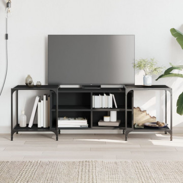 Comodă TV, negru, 153x37x50 cm, lemn compozit - Img 1