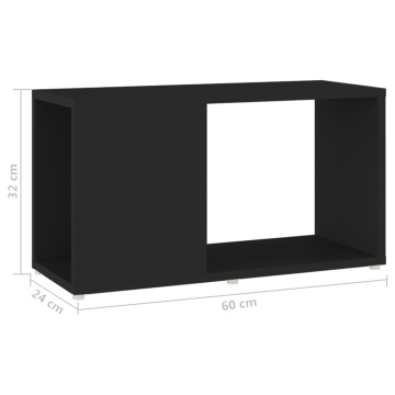 Comodă TV, negru, 60x24x32 cm, PAL - Img 6