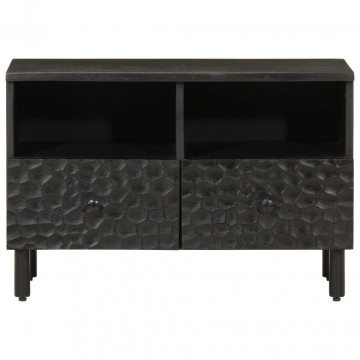 Comodă TV, negru, 70x33x46 cm, lemn masiv de mango - Img 3