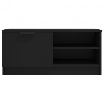 Comodă TV, negru, 80x35x36,5 cm, lemn prelucrat - Img 8