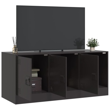 Comodă TV, negru, 99x39x44 cm, oțel - Img 4
