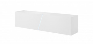 Comoda Tv Slant 160 + Led | White/White High Gloss - Img 3