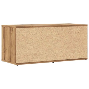 Comodă TV, stejar artizanal, 80x34x35,5 cm, lemn prelucrat - Img 5