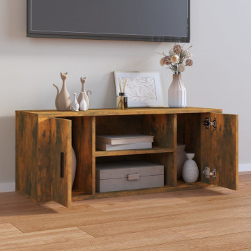 Comodă TV, stejar fumuriu, 100x35x40 cm, lemn prelucrat - Img 3