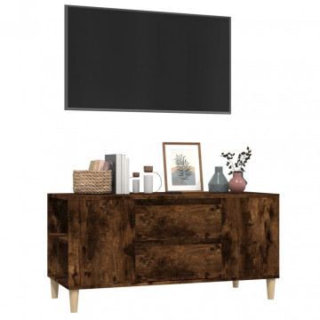 Comodă TV, stejar fumuriu, 102x44,5x50 cm, lemn prelucrat - Img 4