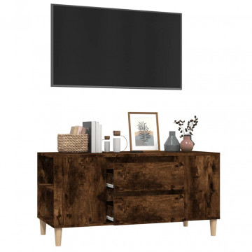 Comodă TV, stejar fumuriu, 102x44,5x50 cm, lemn prelucrat - Img 8