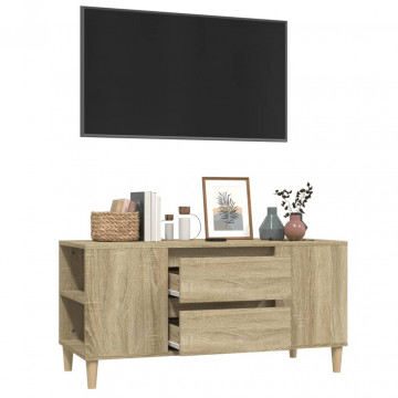 Comodă TV, stejar sonoma, 102x44,5x50 cm, lemn prelucrat - Img 8