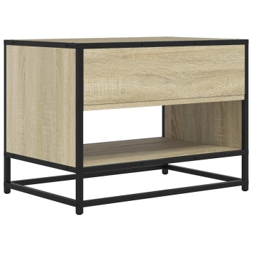 Comodă TV, stejar sonoma, 61x40x46 cm, lemn prelucrat și metal - Img 5