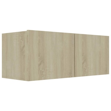 Comodă TV, stejar Sonoma, 80 x 30 x 30 cm, lemn prelucrat - Img 2