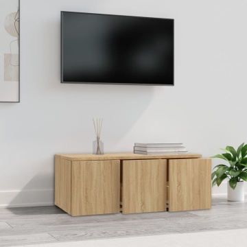 Comodă TV, stejar sonoma, 80x34x30 cm, lemn prelucrat - Img 3