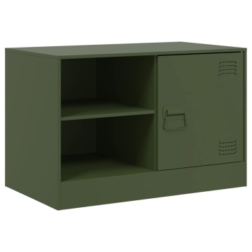 Comodă TV, verde măsliniu, 67x39x44 cm, oțel - Img 2
