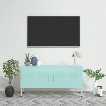 Comodă TV, verde mentă, 105x35x50 cm, oțel - Img 1