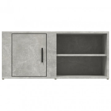 Comode TV, 2 buc., gri beton, 80x31,5x36 cm, lemn prelucrat - Img 6