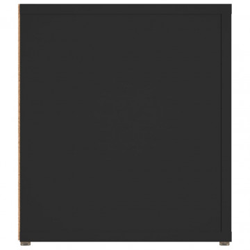 Comode TV, 2 buc., negru, 80x31,5x36 cm, lemn prelucrat - Img 6