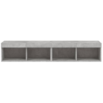Comode TV cu lumini LED, 2 buc., gri beton, 80x30x30 cm - Img 7