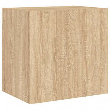 Comode TV de perete, 2 buc., stejar sonoma, 40,5x30x40 cm, lemn - Img 5